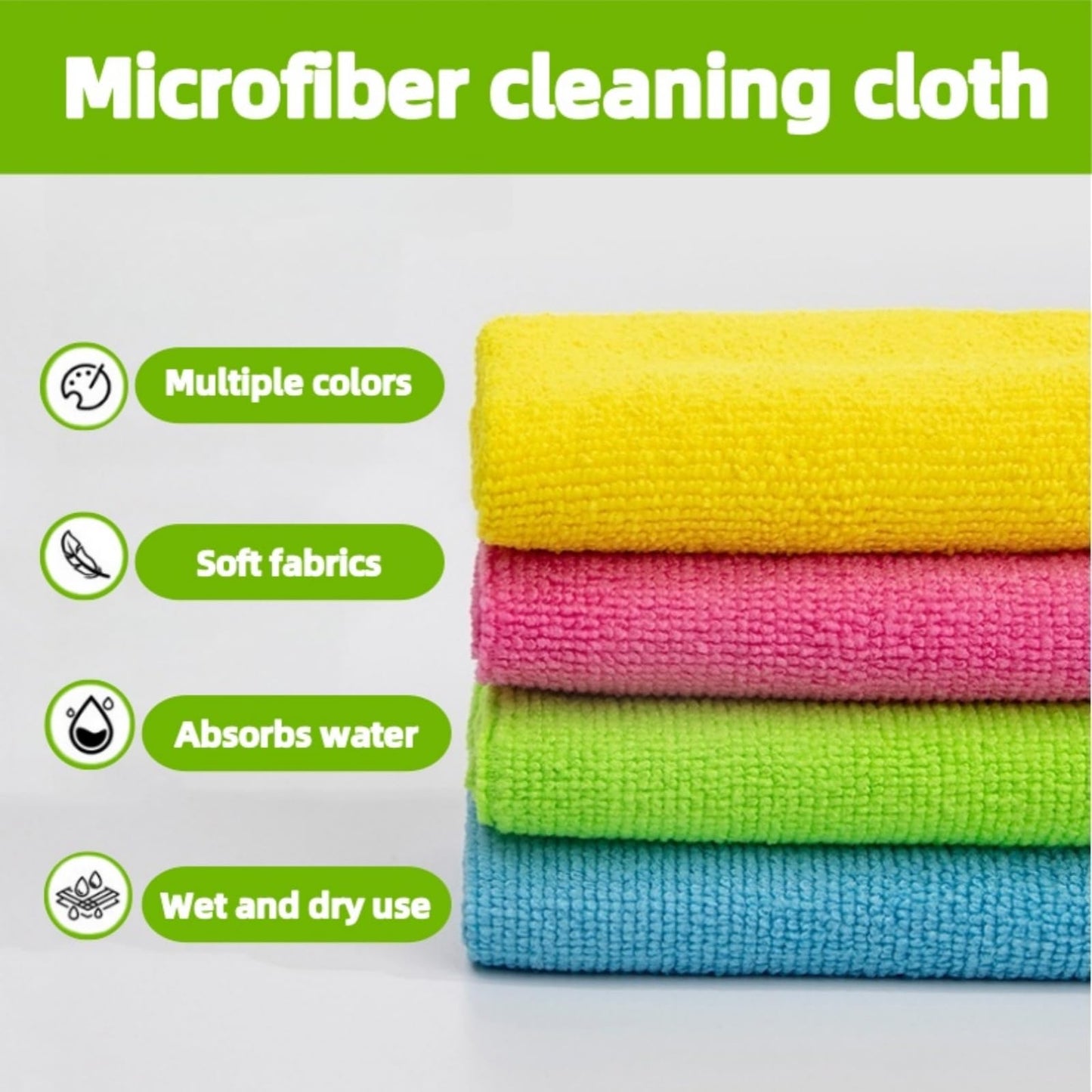 Microfiber Cleaning Cloth, 5 Pcs 12x12 inch High Performance towels- 2000 Washes, Soft Quick Drying Microfiber Towel, Reusable, Microfiber Towels