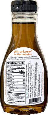 BetterTaste Natural Maple Flavored Allulose Syrup, Zero Calorie Sugar Substitute, 11.75-Ounce Bottle, Non GMO, Non-Erythritol, Gluten Free & Vegan