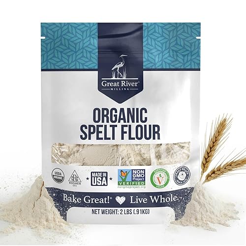 Great River Milling Organic Spelt Flour | Whole Grain Ancient Wheat Flour | USDA Organic, Non-GMO, Kosher | High Fiber, Mild Flavor | Ideal for Baking