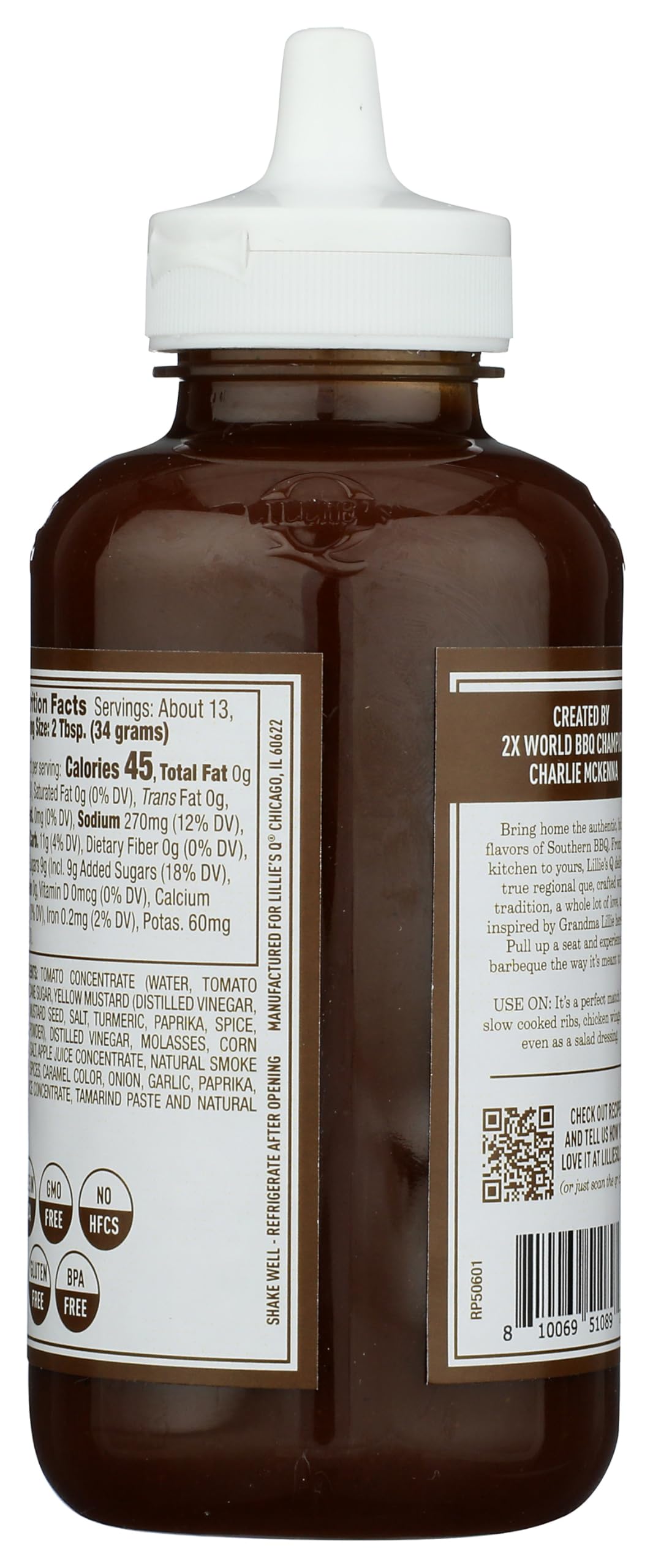 Lillie's Q, Smoky BBQ Sauce, 15 Ounce