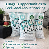 FitPop Coconut Oil Popcorn, No Seed Oils, Gluten Free, Non GMO, 4.4 Ounces (Pack Of 3)