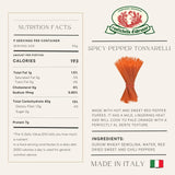 Rustichella d'Abruzzo Tonnarelli with Spicy Pepper, Long Pasta with Mild Heat from Sweet & Hot Red Purées, Perfect for Seafood, Sausage Ragù