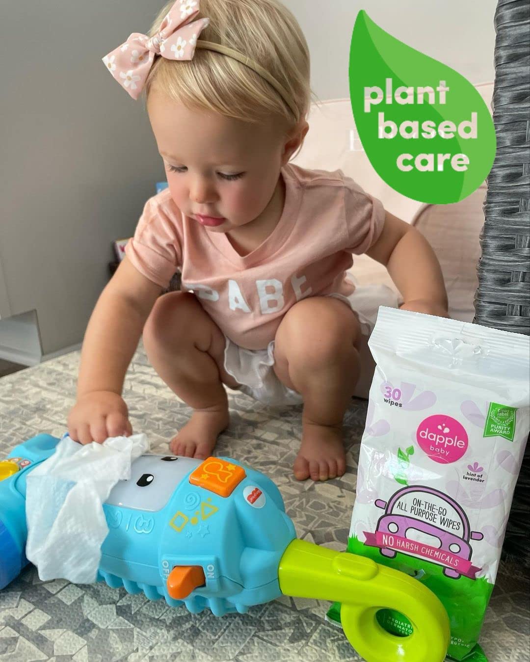 Dapple Baby All Purpose Cleaning Spray and All Purpose Wipes - (2 Pack) 16.9 fl oz Bottle - 30 Cleaning Wipes Total - Fragrance-Free, Hypoallergenic