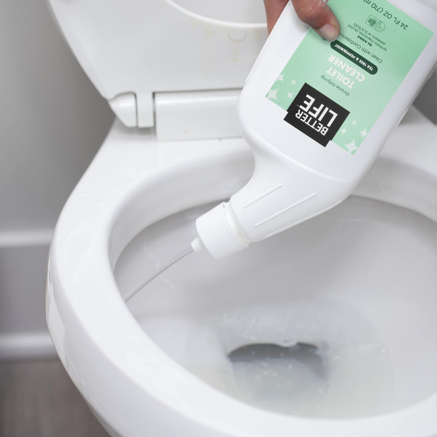 Better Life Toilet Bowl Cleaner, Plant-based, Stain & Odor Remover, Tea Tree & Peppermint Scent Cleaning Gel, Liquid Bathroom Cleaners for Household