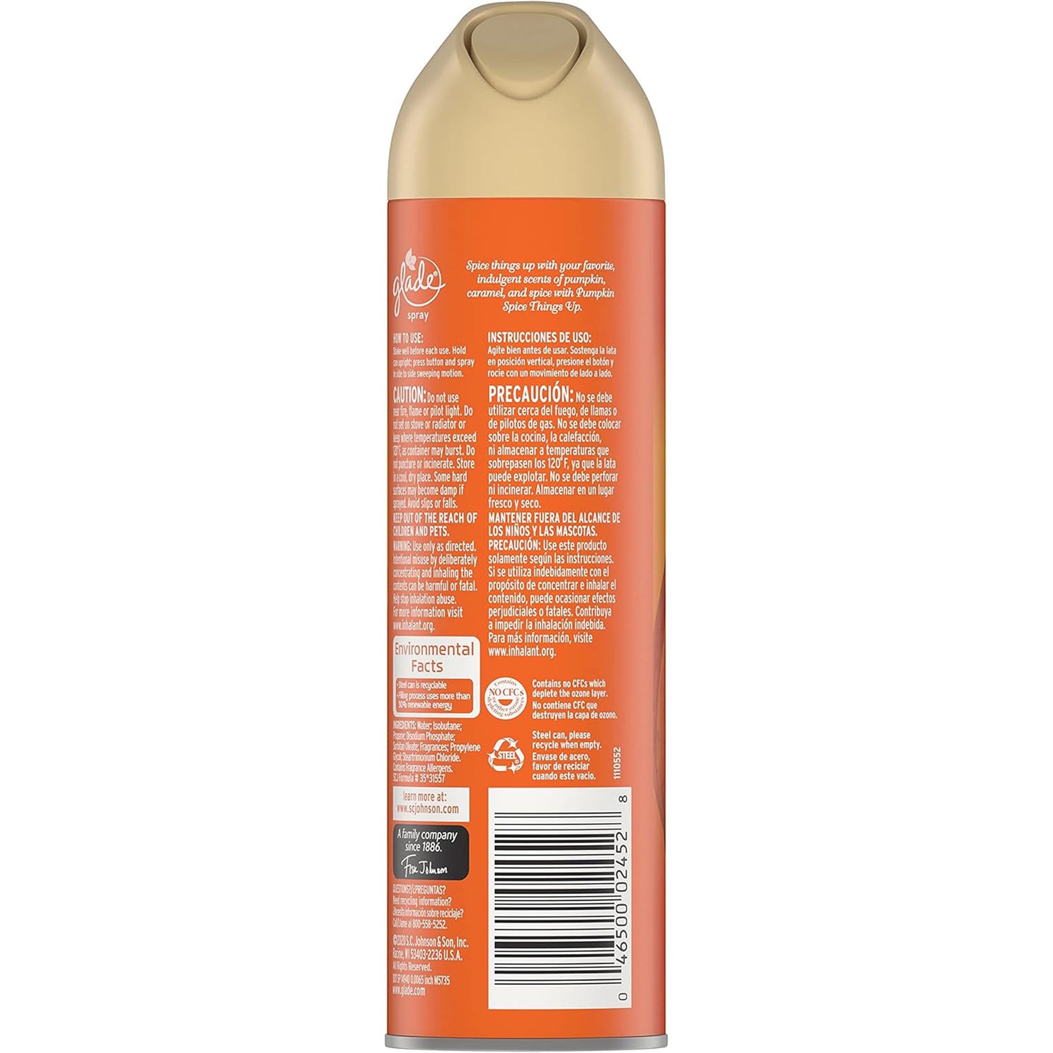 Glade Air Freshener Spray, 3 Pack, Pumpkin Spice Things Up Fall Harvest Scent, Limited Edition Holiday Collection, Pumpkin Spice Thanksgiving Scented