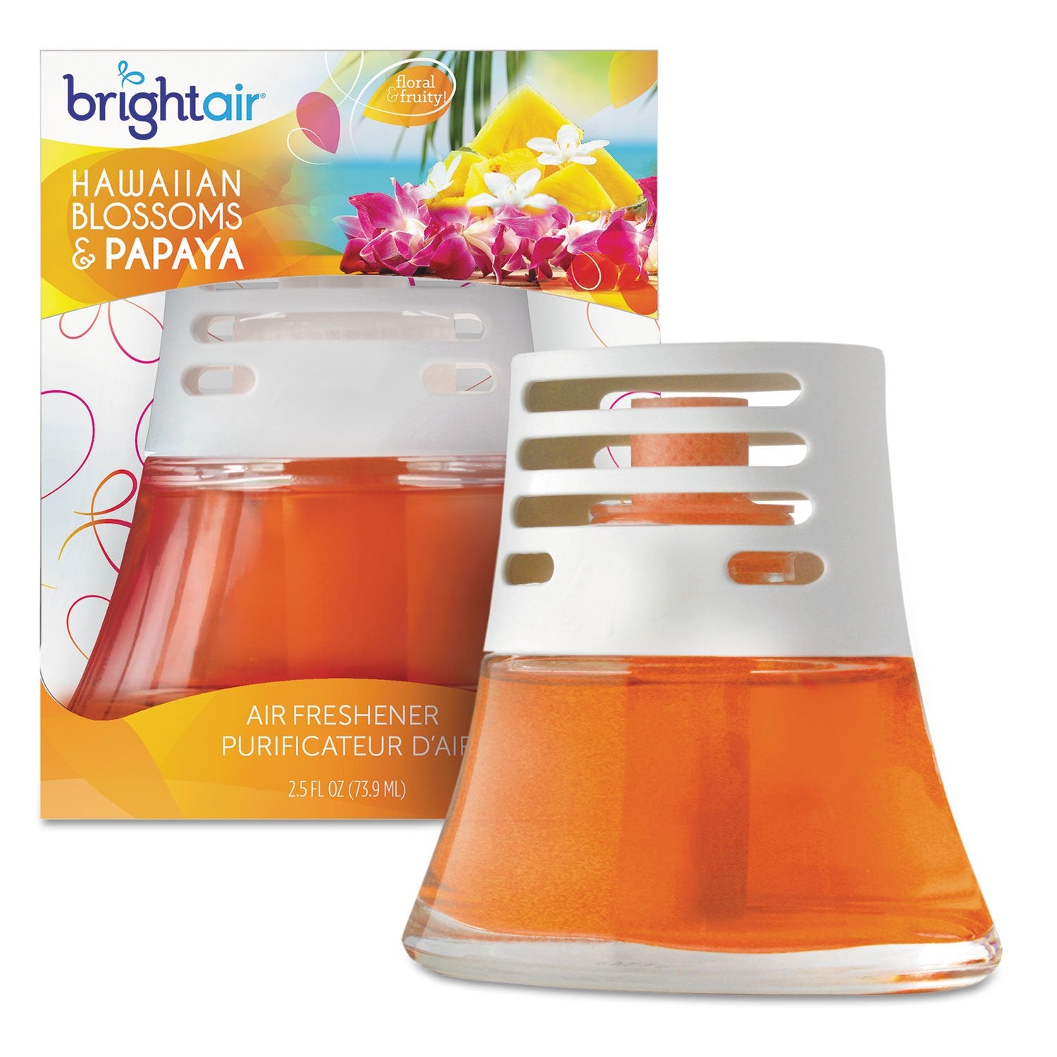 BRIGHT Air 900021 Scented Oil Air Freshener, Hawaiian Blossoms and Papaya, Orange, 2.5oz