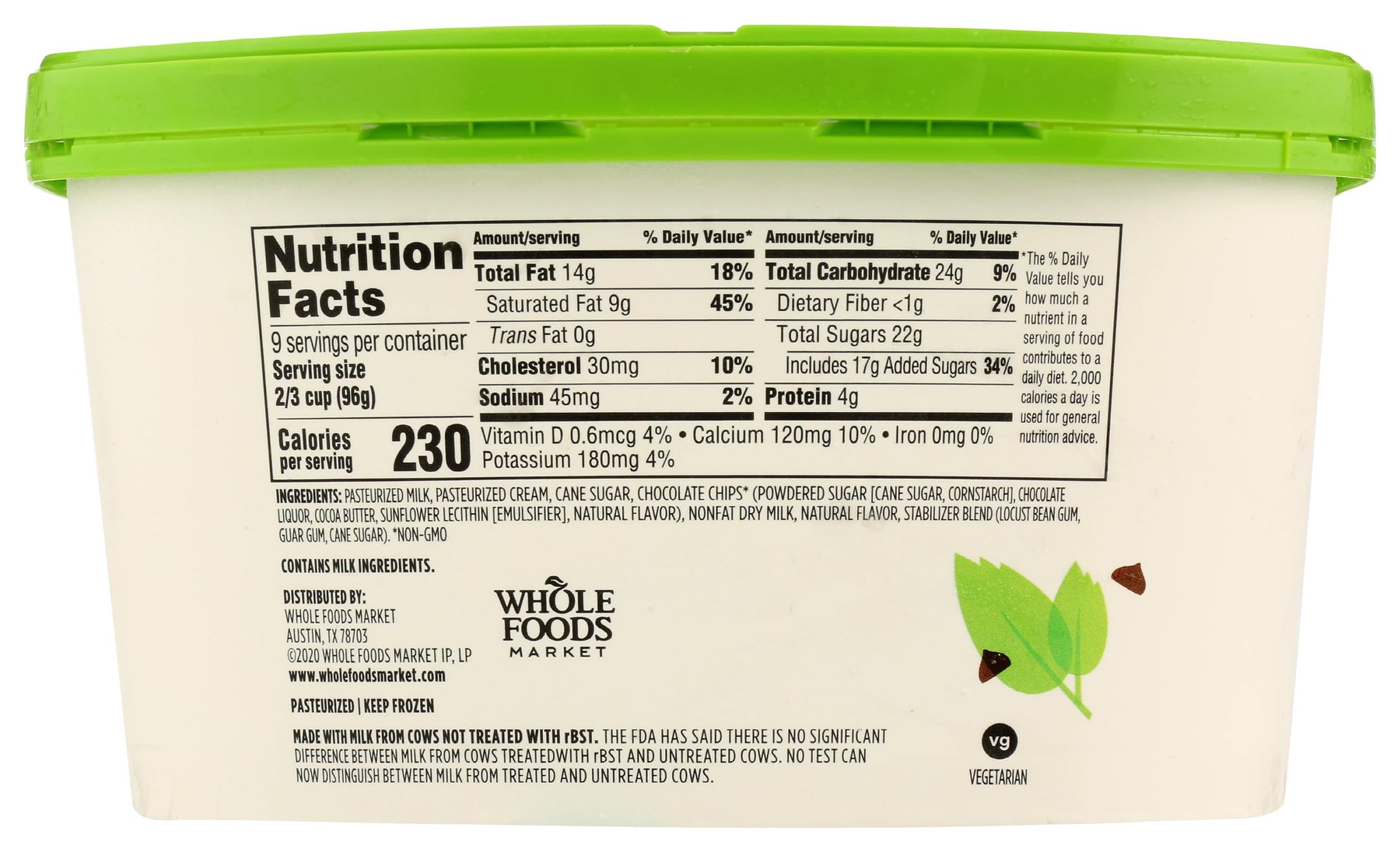 365 by Whole Foods Market, Ice Cream Mint Chocolate Chip, 1.5 Quart