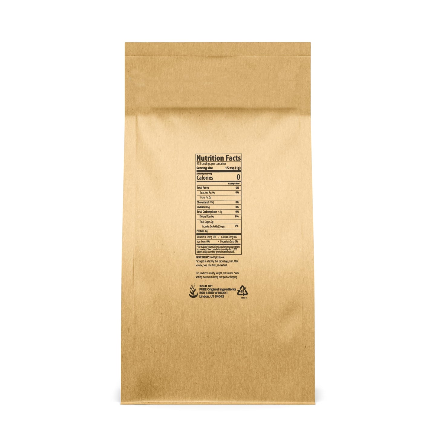 Pure Original Ingredients Methylcellulose (1 lb) Always Pure, Thickener & Emulsifier, Food Grade