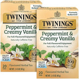 Twinings Peppermint & Creamy Vanilla Tea - A Crisp, Balanced Herbal Tea, Formerly Buttermint, Naturally Caffeine-Free Tea Bags, Individually Wrapped