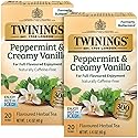 Twinings Peppermint & Creamy Vanilla Tea - A Crisp, Balanced Herbal Tea, Formerly Buttermint, Naturally Caffeine-Free Tea Bags, Individually Wrapped