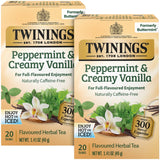 Twinings Peppermint & Creamy Vanilla Tea - A Crisp, Balanced Herbal Tea, Formerly Buttermint, Naturally Caffeine-Free Tea Bags, Individually Wrapped