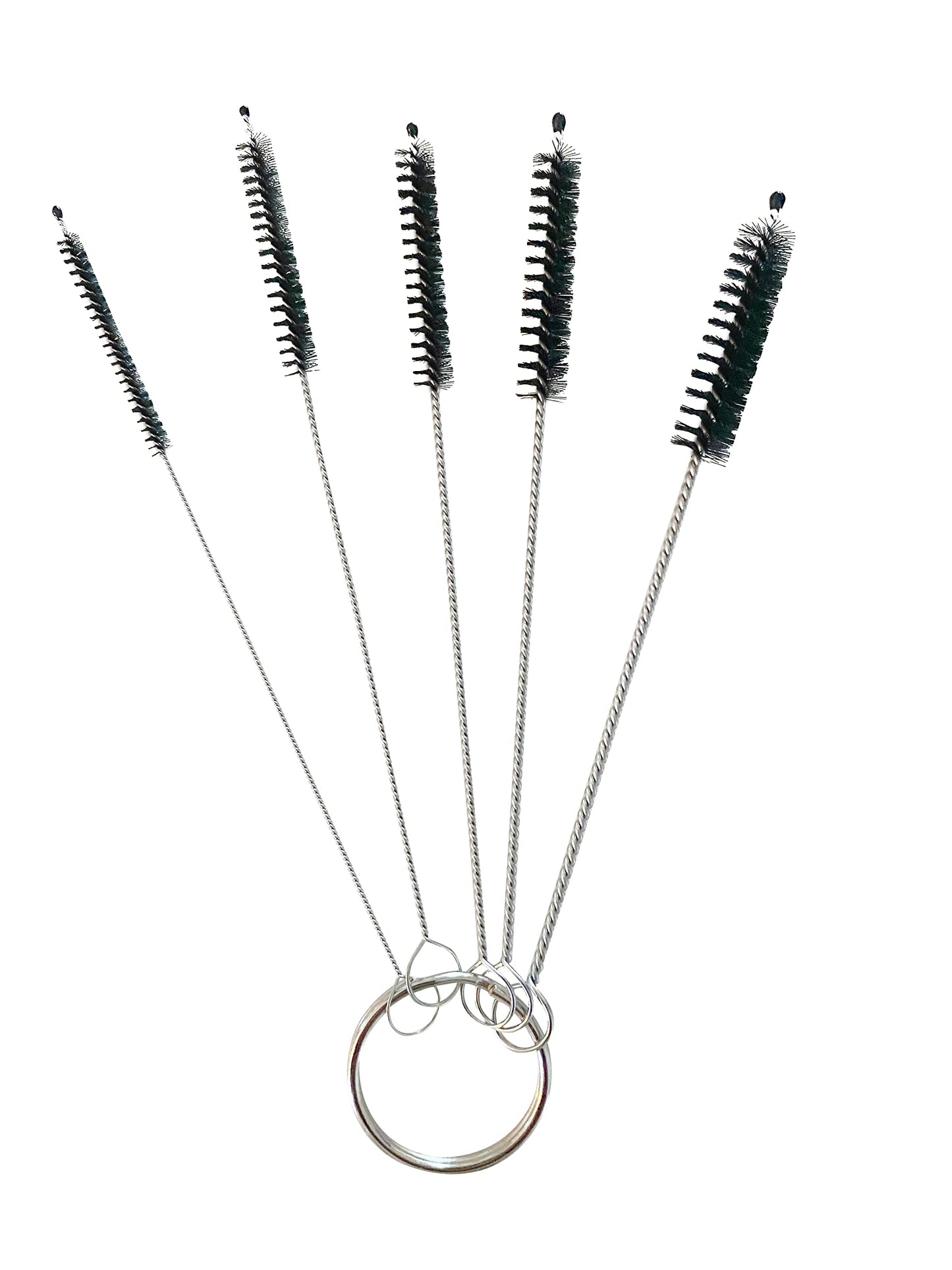 Green Piece® Glass Cleaner 3 Bottles (Made in USA) -16 oz and 5 Piece Mini Metal Nylon Tube Piece Cleaner Brush Set with Keychain Ring Combo