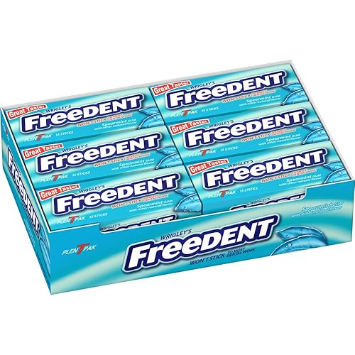 (12 Pack) WRIGLEY'S FREEDENT Spearmint Chewing Gum, 15 Stick