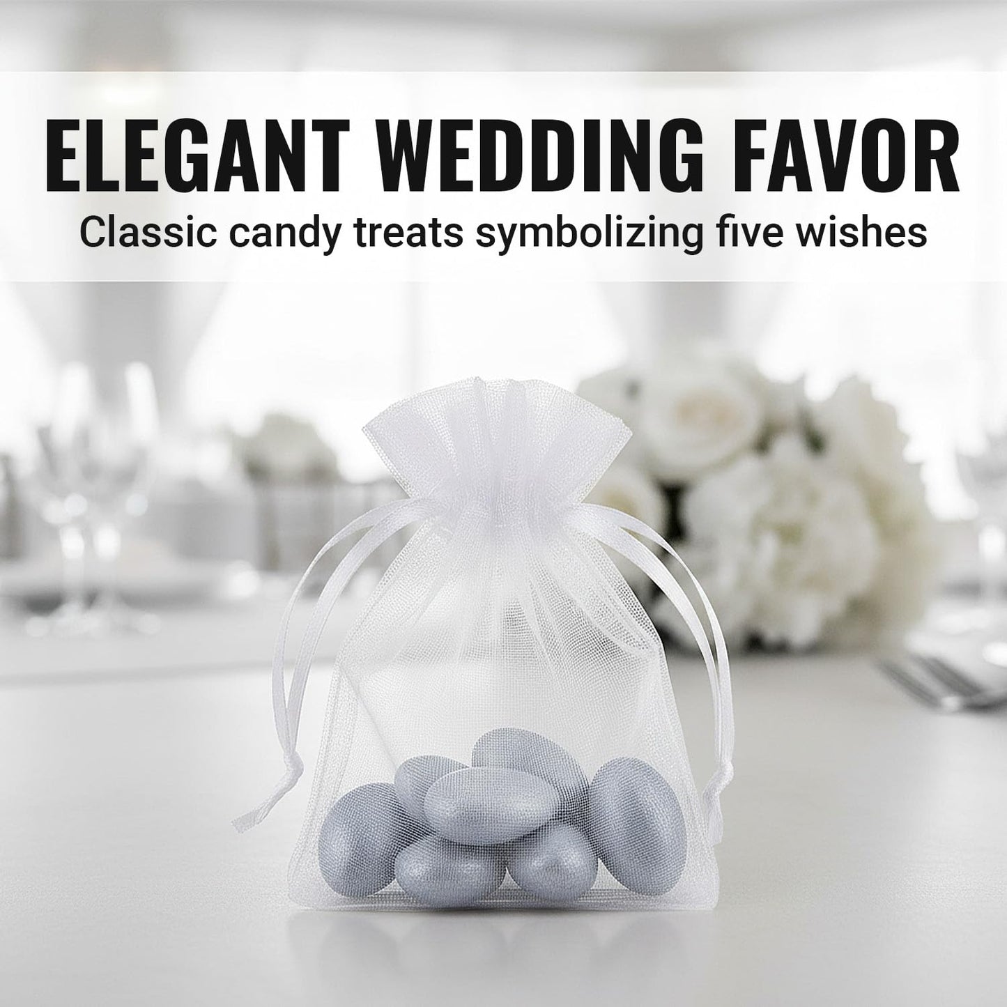 Jordan Almonds Candy - Silver Coated Almonds for Weddings, Candy Buffets & Party Favors, 1 lb Bag