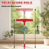 Window Squeegee with 18.5"-28.5" Retractable Handle, 2-in-1 Squeegee for Window Cleaning Tool for Cars, Trucks, Glass Doors, Shower, Outdoor Windows