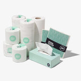 Save Trees Bamboo Toilet Paper, Paper Towels, Tissues, & Swedish Dishcloths - Complete Box - 24 Rolls Bamboo Toilet Paper, 12 Rolls Bamboo Paper