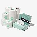 Save Trees Bamboo Toilet Paper, Paper Towels, Tissues, & Swedish Dishcloths - Complete Box - 24 Rolls Bamboo Toilet Paper, 12 Rolls Bamboo Paper