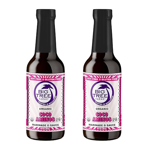 Big Tree Farms Organic Coco Aminos - Liquid Coconut Aminos, Soy-Free Sauce, Low Sodium, Soy Alternative, Gluten Free, Kosher, Warmly Umami, Marinade