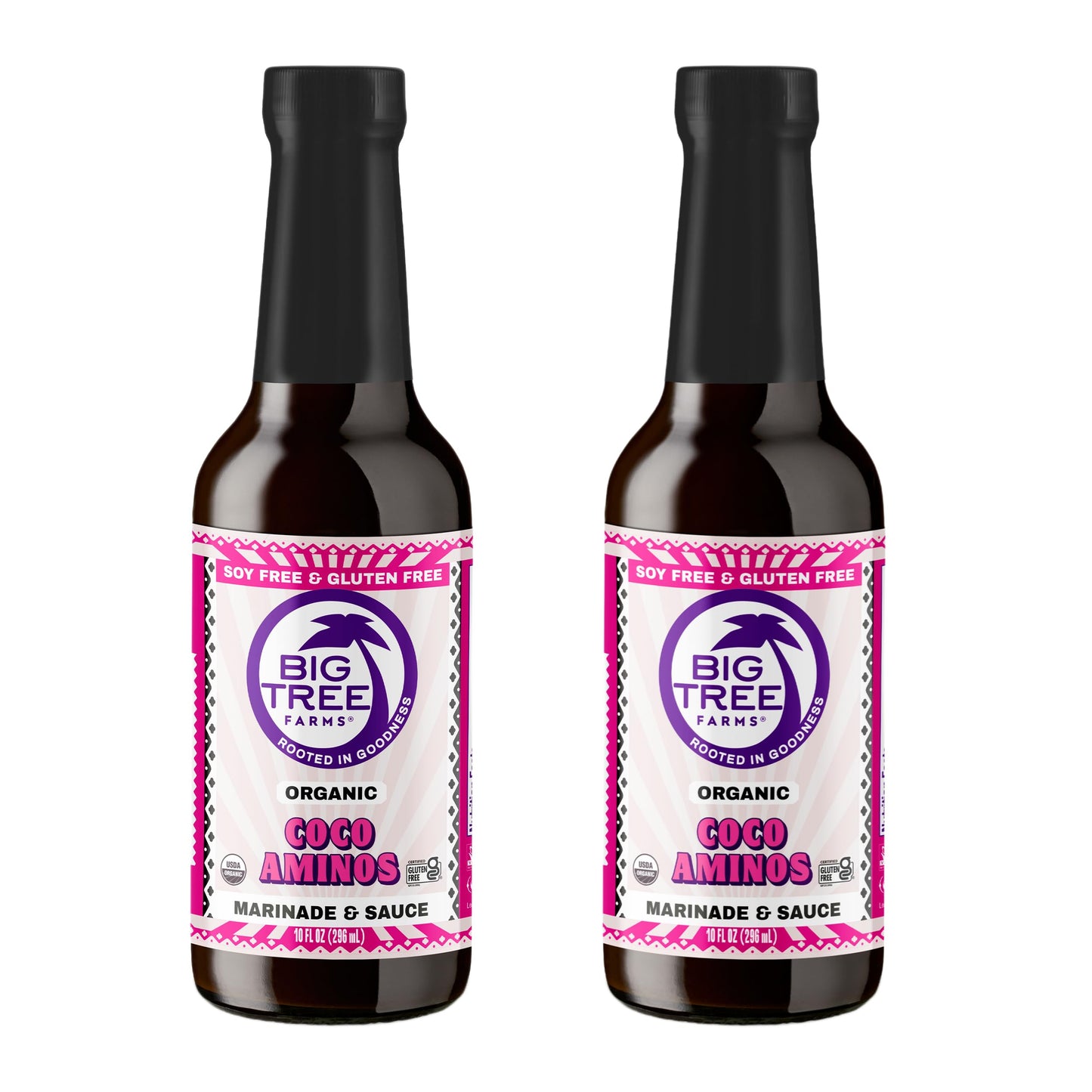 Big Tree Farms Organic Coco Aminos - Liquid Coconut Aminos, Soy-Free Sauce, Low Sodium, Soy Alternative, Gluten Free, Kosher, Warmly Umami, Marinade