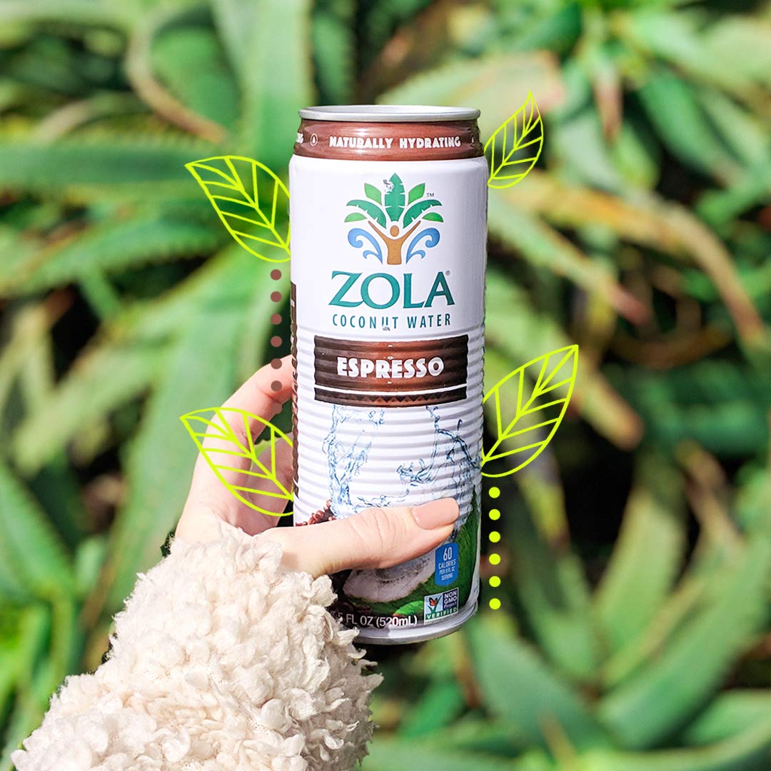 Zola Coconut Water with Espresso 17.5 Ounce (Pack of 12)