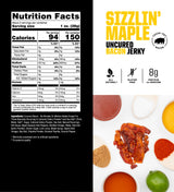 SAVAGE Bacon Jerky Variety - Sizzlin Maple, Bourbon Glaze, Smokehouse, Sgt. Pepper (Pack of 4) - Gluten Free, High Protein, Low Calorie