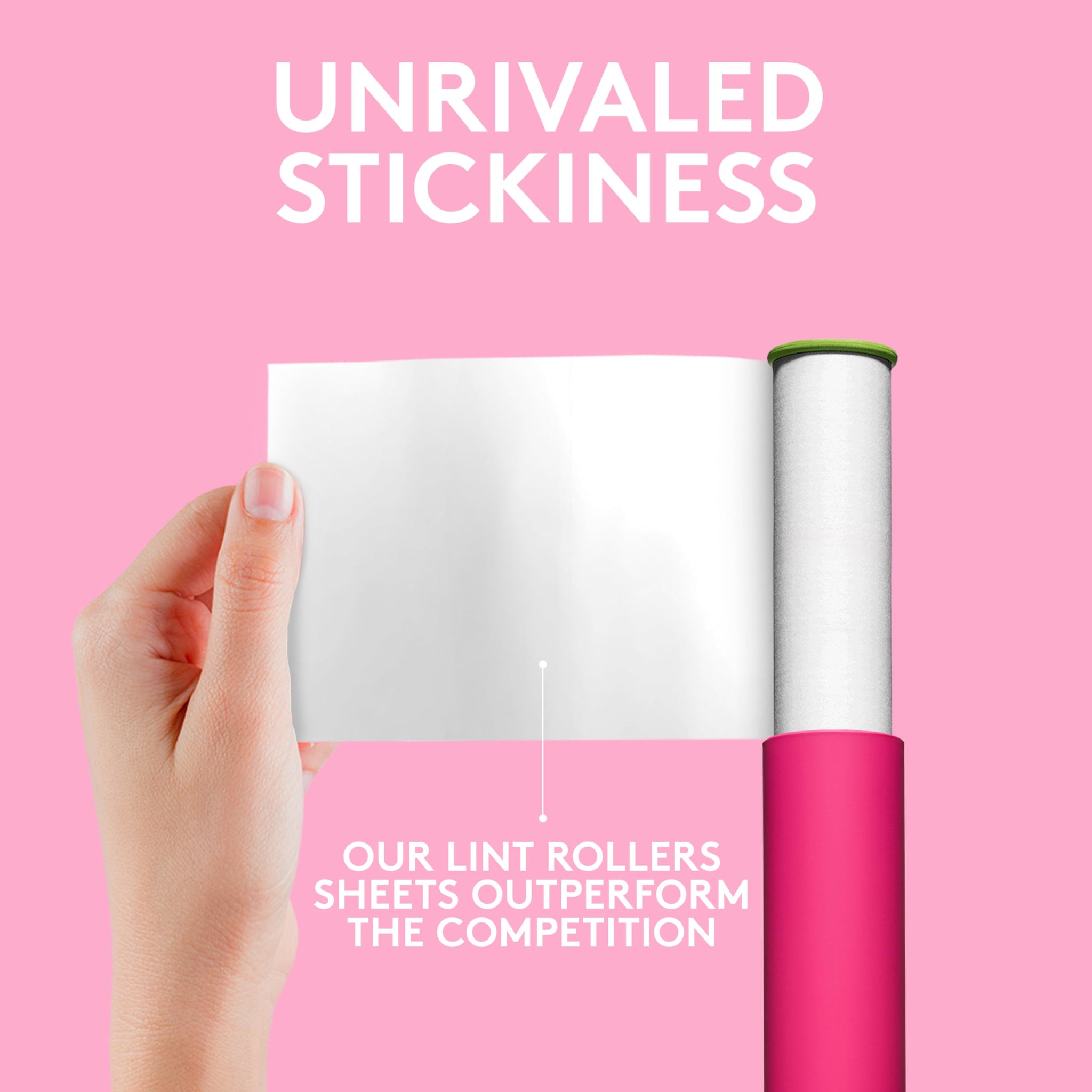 Flint Classic Pink Retractable Mini Lint Roller with 90 Extra Sticky Sheets, Small and Portable Lint Roller, Ideal Pet Hair Remover, Travel Lint