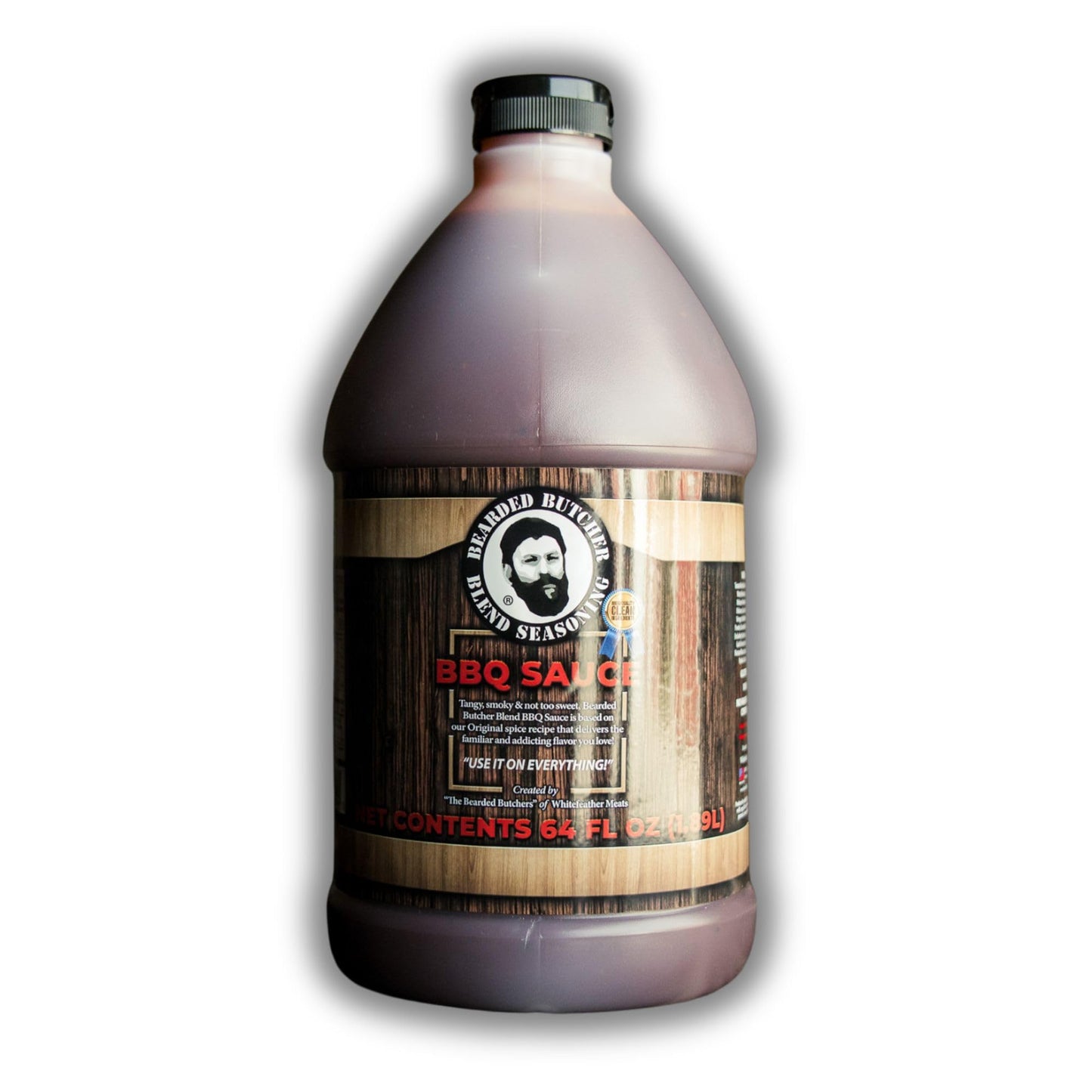 Bearded Butchers BBQ Sauce 64 oz Jug - Tangy & Smoky, Original Spice, Gluten Free, No MSG, Perfect for Ribs, Brisket, Burgers, Fries, BBQ, Real