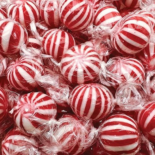 Jumbo Mint Balls - 2 Pound Bulk Pack - Peppermint Candy Individually Wrapped - Classic Peppermint Hard Candy for Jars, Office Bowls, and Party Favors
