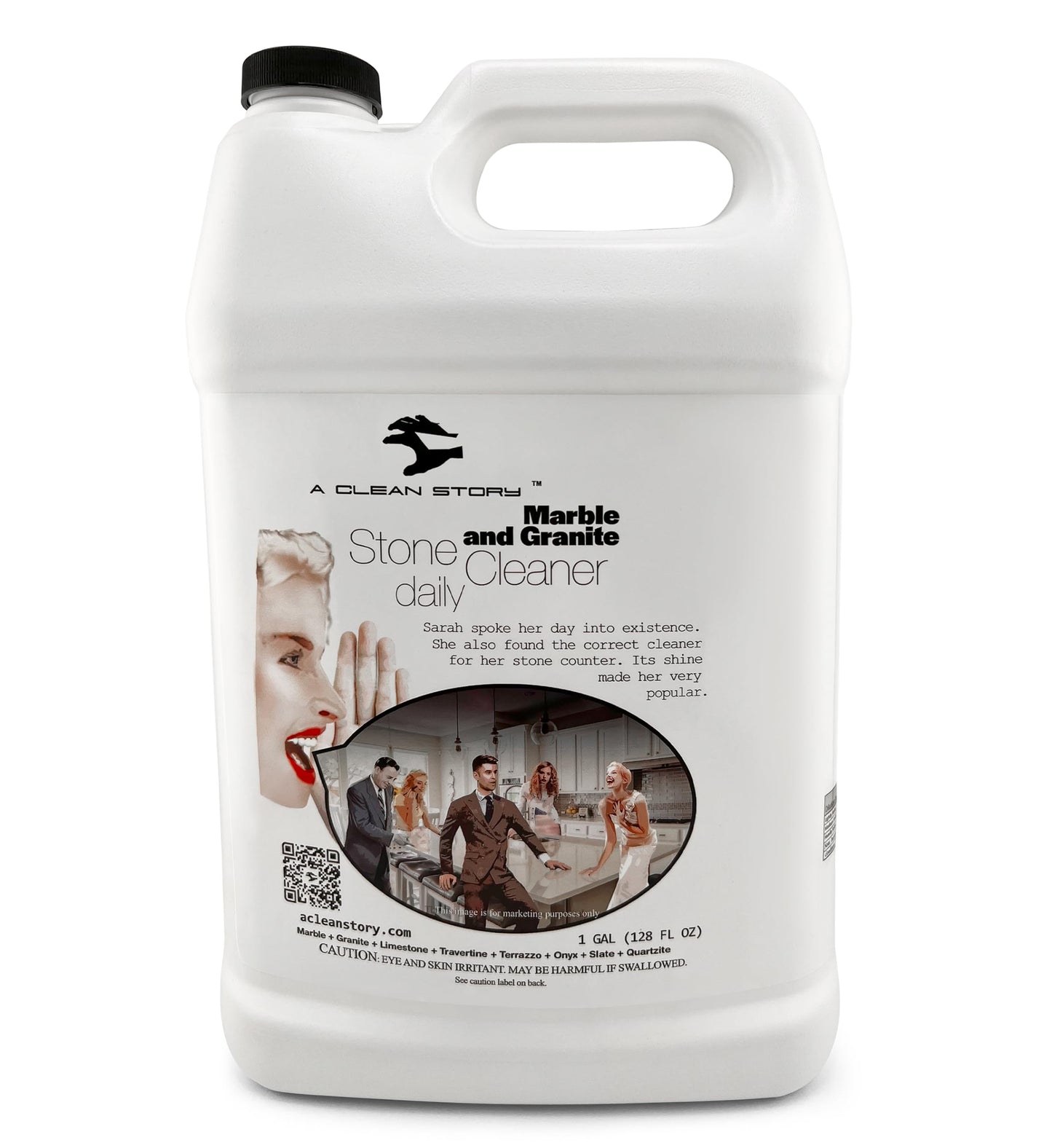 A Clean Story Marble and Granite Daily Stone Cleaner (Neutral Cleaner - Ph7) 1-Gallon Concentrate Formula - makes up to 32 gallons