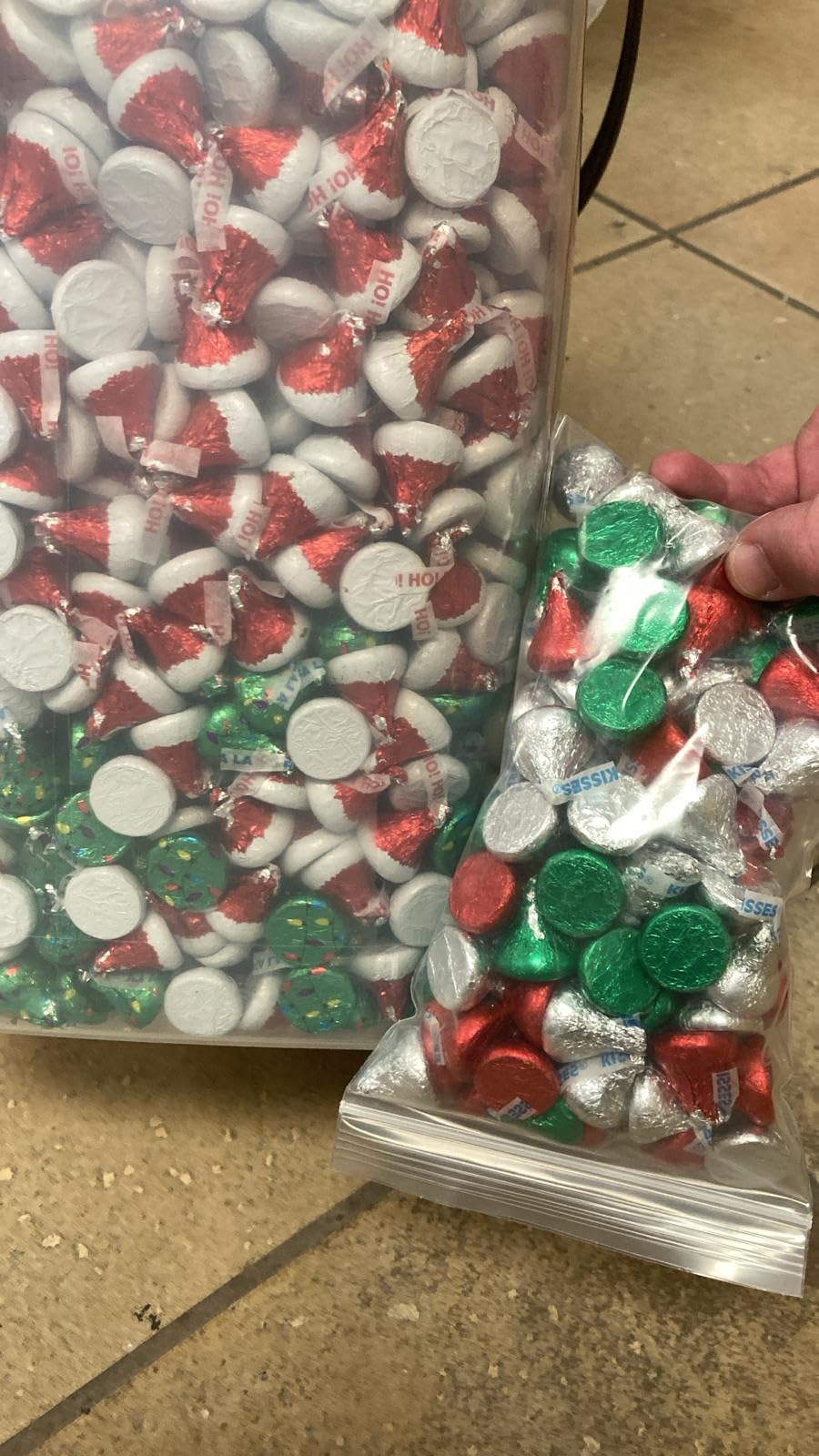 Candykrave Hershey'ss Festive Kisses Chocolate candy - 4LB (400 pcs) Bulk christmas chocolate Candy - Delicious Red, Green & Silver Foil Bulk