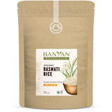 Banyan Botanicals White Basmati Rice - Organic & Pure Basmati Rice for Cooking Healthy Meals and Making Kitchari - With Resealable Zipper Bag - 5 lbs - Non-GMO Sustainably Sourced Vegan