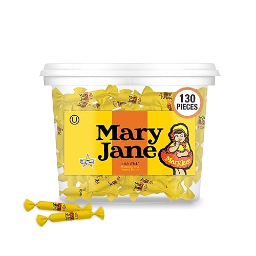 Atkinson's Mary Jane Molasses Peanut Butter Fun Size Candy 0.28oz 130ct Tub