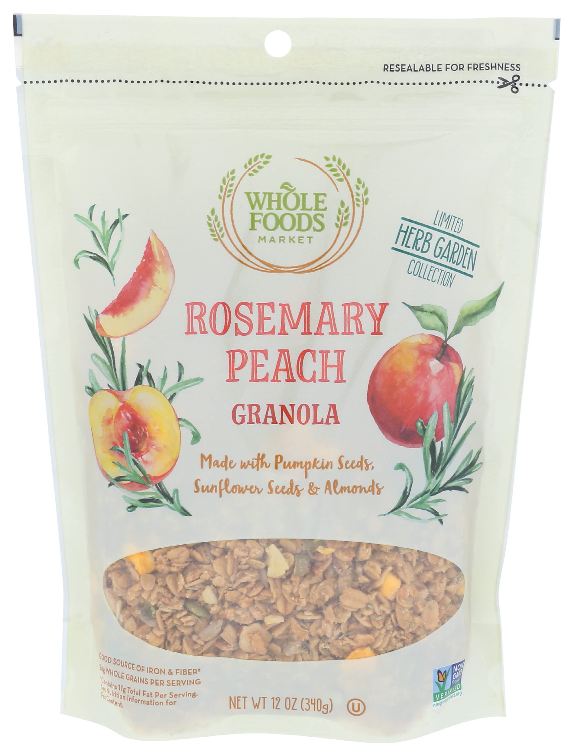 Whole Foods Market, Rosemary Peach Granola, 12 Ounce