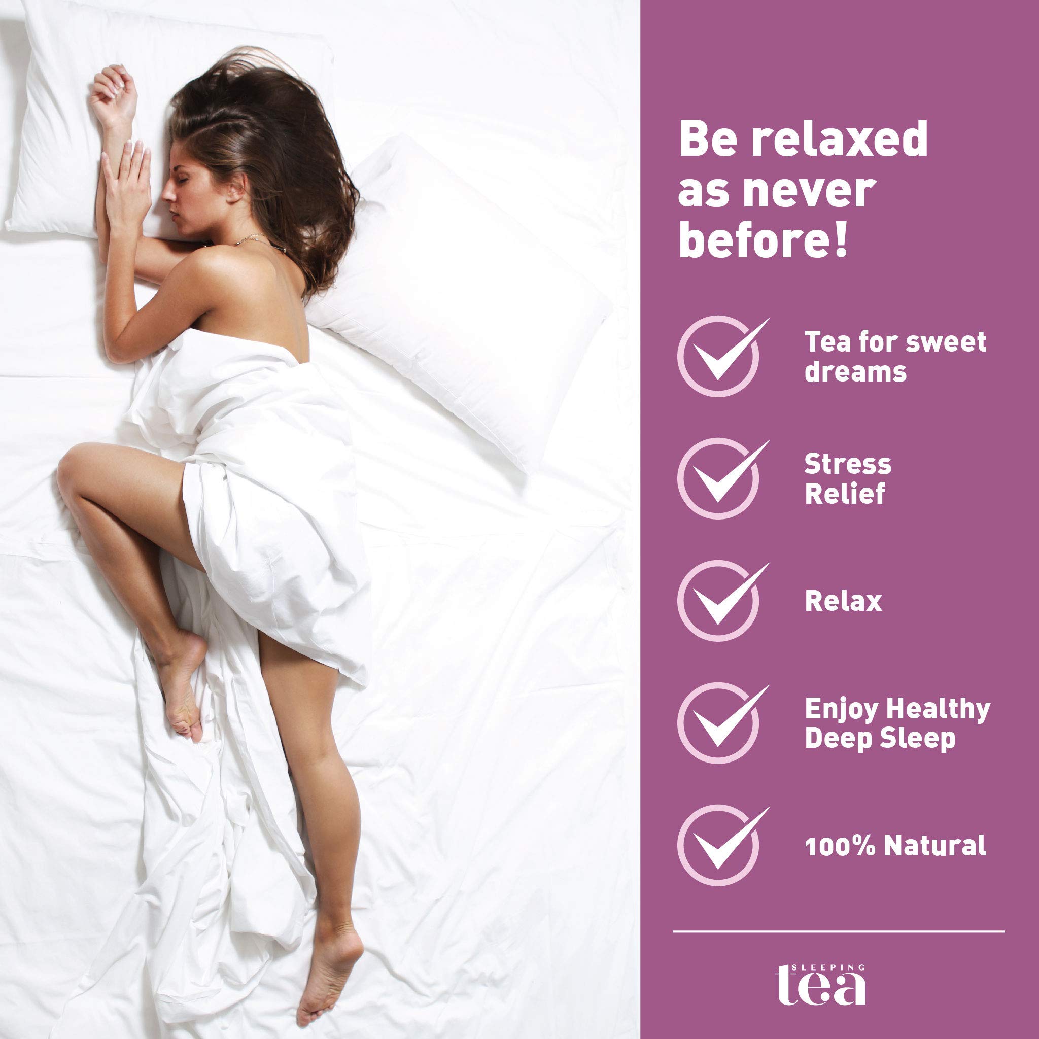 SLEEPING TEA - 30 Tea Bags, Tea for Sweet Dreams, Stress Relief and Relax, Calm Your Nerves & Enjoy Healthy Deep Sleep, 100% Natural Tea for Adults