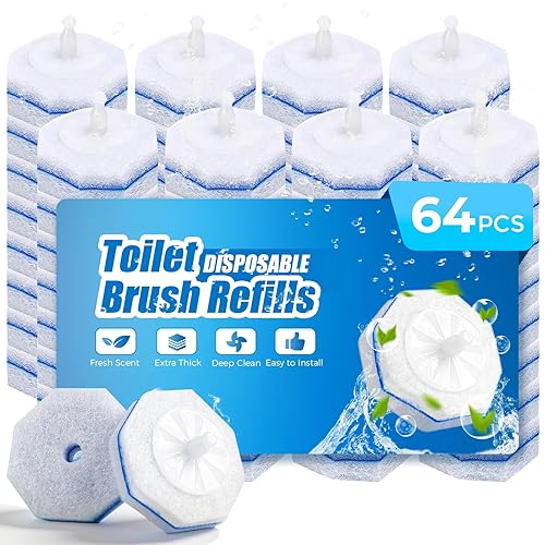 64 Count Toilet Wand Refills for Clorox Toilet Wand,5X Cleaning Power, Extra Thick, Fresh Fragrance,Compatible with Most Toilet Brushes