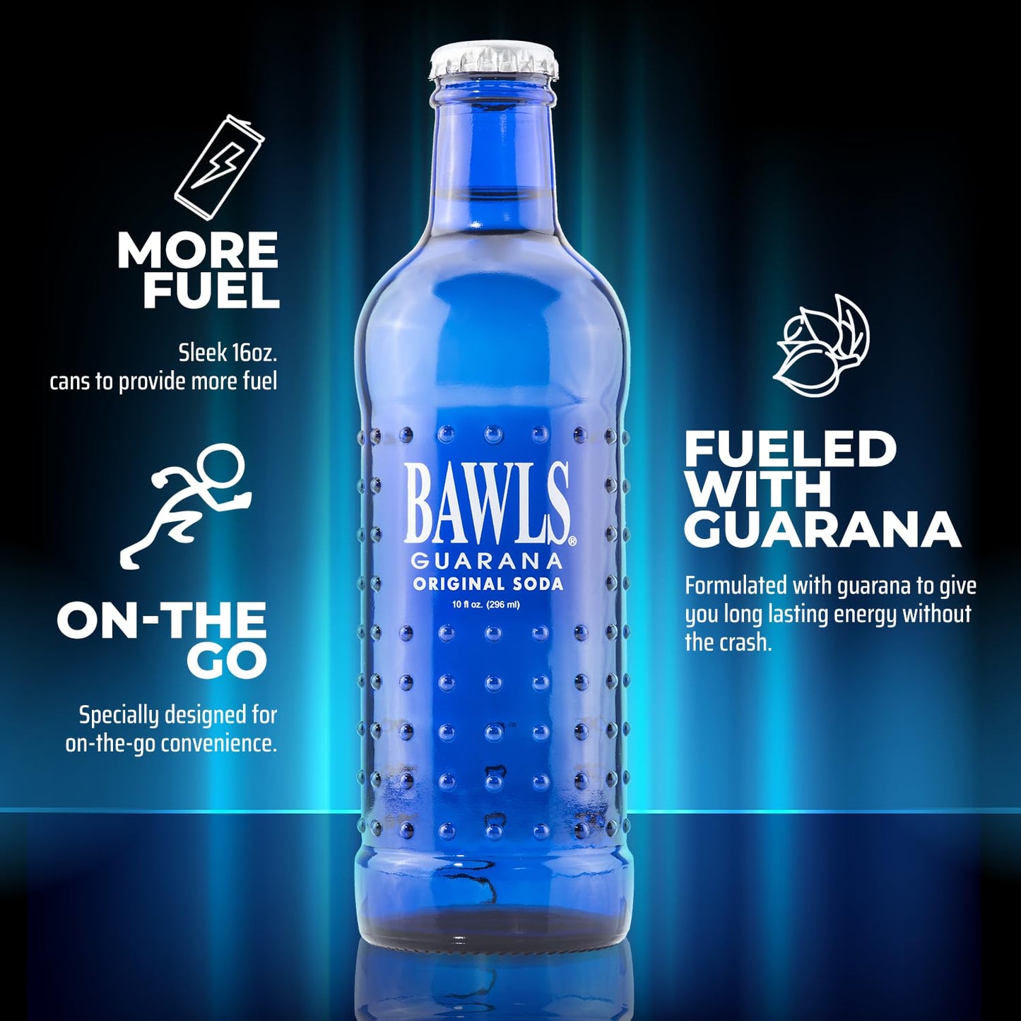 BAWLS Guarana Variety Pack, BAWLS Guarana Drink, Guarana Soda, Guarana Fueled Soda for Energy, High Energy Caffeinated Drink, 10oz 24 Pack Glass