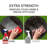 RuggedRed Industrial-Strength Cleaner & Degreaser - Heavy-Duty Kitchen Degreaser Spray for Chefs & Catering, USA-Made, Citrus Scent, 32oz (3 Bottles)