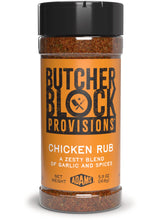 Butcher Block Provisions - Chicken Rub - Zesty Garlic & Spice Blend for Poultry - Sea Salt, Lemon Peel, Chili Powder, Seasoning - 5.9 oz