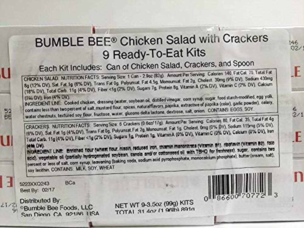 Bumble Bee Chicken Salad with Crackers (9 of the 3.5 oz)