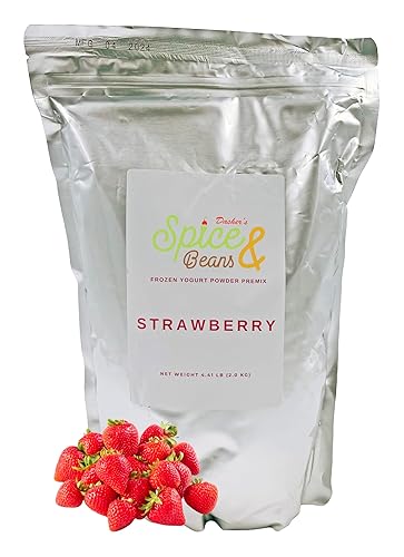 Frozen Yogurt Pre Mix Dasher's Spice & Beans | Gluten Free & Low Fat | (70.4 oz., Strawberry)