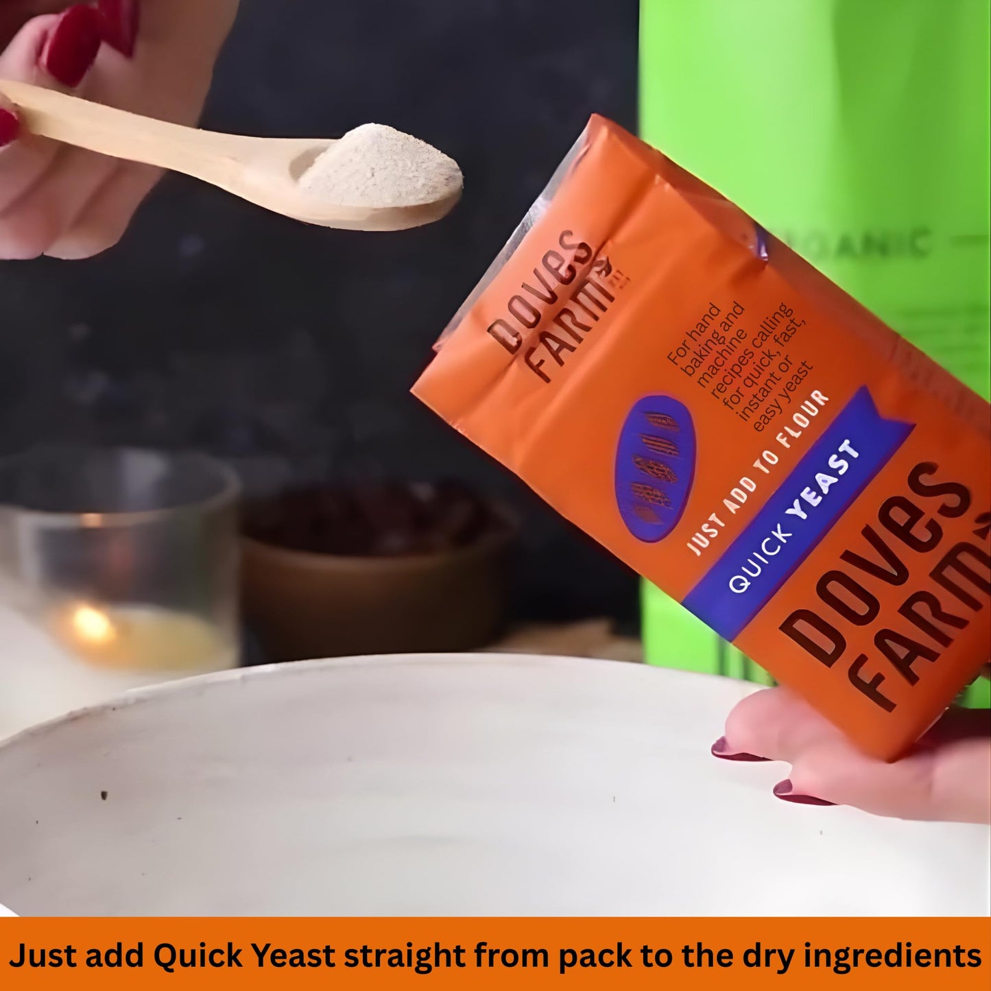 Doves Farm Quick Yeast 4.41 oz (125g) - Fast Acting Gluten Free Yeast for Baking Bread, Pizza Dough, Rolls | For Hand Baking and Bread Machine |