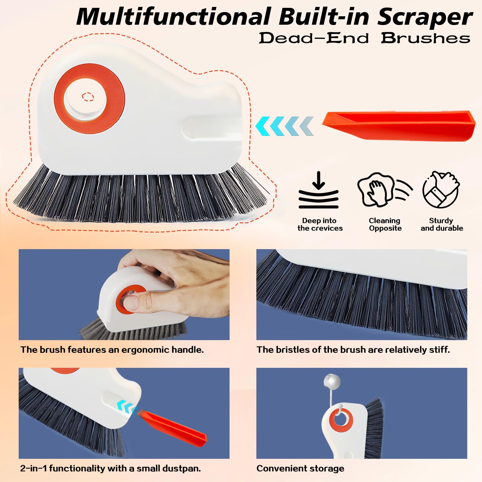 2 in 1 Groove Cleaning Brush, Easy to Store Window Track Cleaning Tools, Multifunction Window Track Cleaner, Track Cleaning Tools Suitable for Sliding