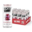 Lucky Energy Sugar Free Energy Drinks, Red Ryder Punch, 16oz Cans (12-Pack) Healthy, Zero Sugar Energy Drink with Maca, Ginseng, Beta-Alanine, Taurine