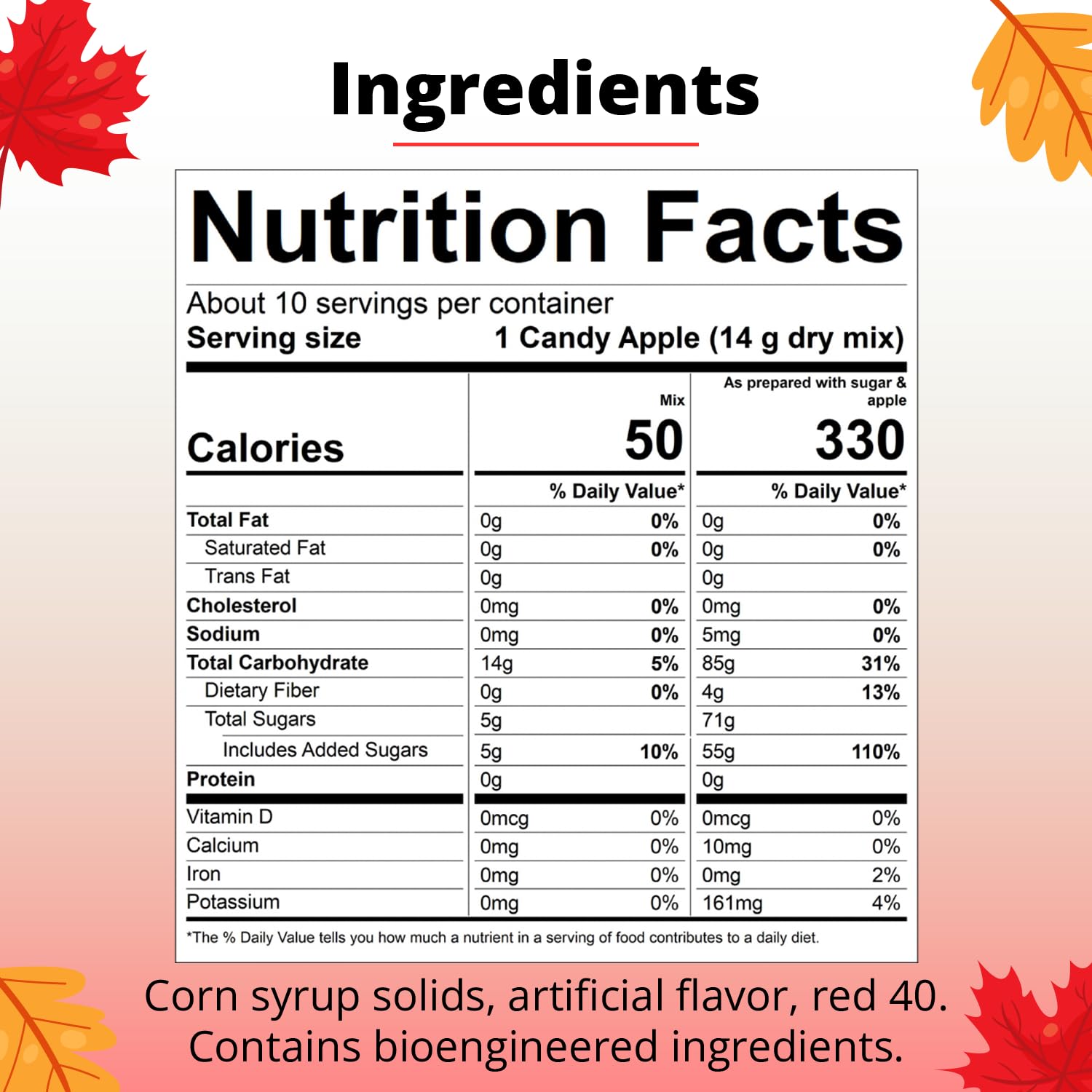 Concord Foods Candy Apple Kit - Classic Red Apples for Family Treats, Carnivals, Fairs, and Fundraisers - Includes Candy Apple Mix and 10 Sticks