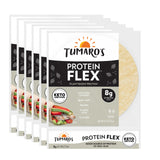Tumaro's Protein Flex Wraps - Low Carb - Keto Certified Sandwich & Burrito Tortillas - Healthy Vegan Alternative - 5 Count (Pack of 6)