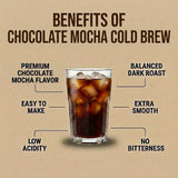 Cold Brew Organic Coarse Ground Flavored Coffee, Chocolate Mocha Flavor, Dark Roast, Colombian Supremo, Coarse Grind for Cold Brew Coffee & French