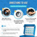 ACTIVE Washing Machine Cleaner for Pet Owners Enzymatic Deep Clean Descaler for Cat & Dog Hair, Urine, Odor, Residue, 24 Septic-Safe Tablets for Top