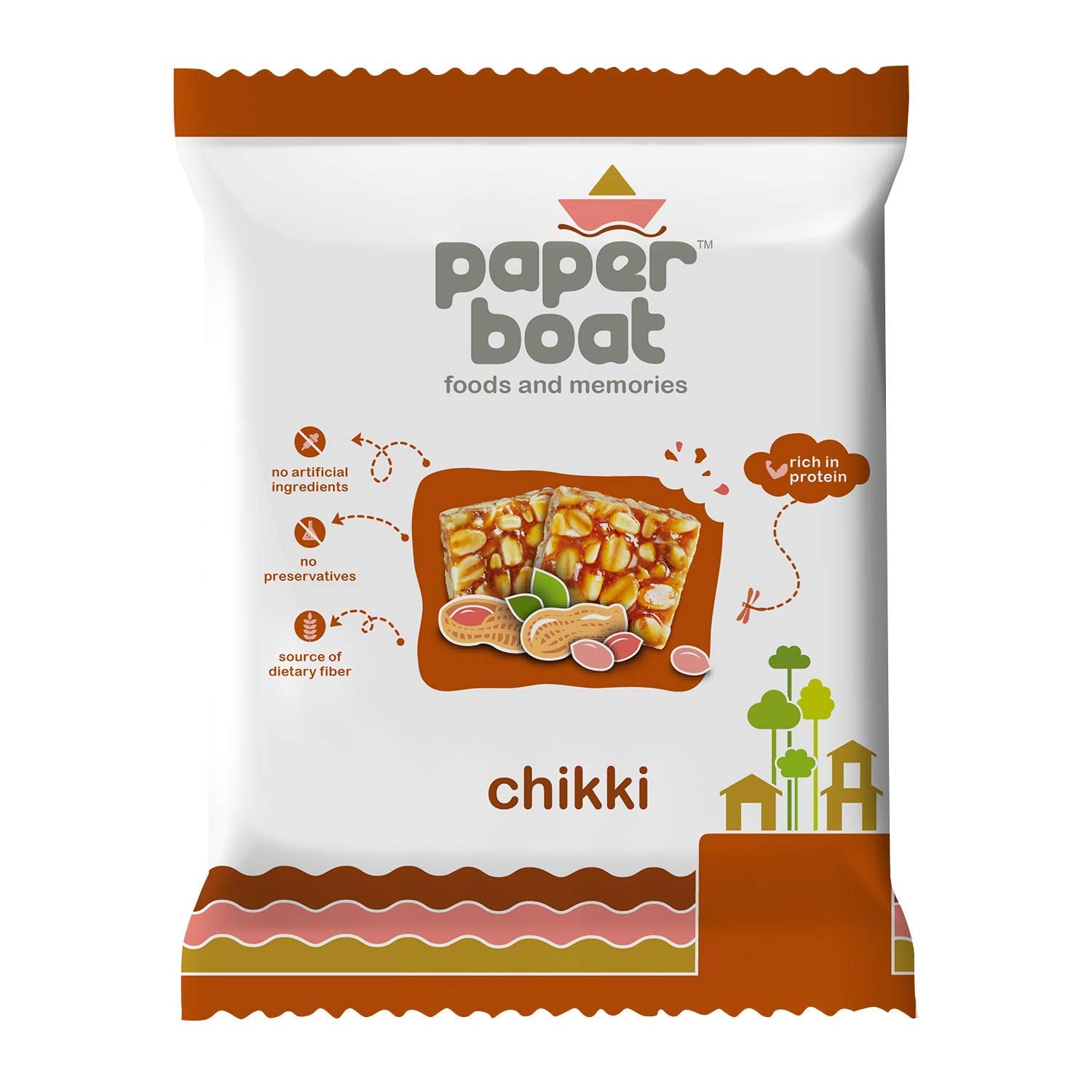 Paper Boat Chikki, Peanut Bar, No Added Preservatives and Colours (Pack of 10, 100g Each)