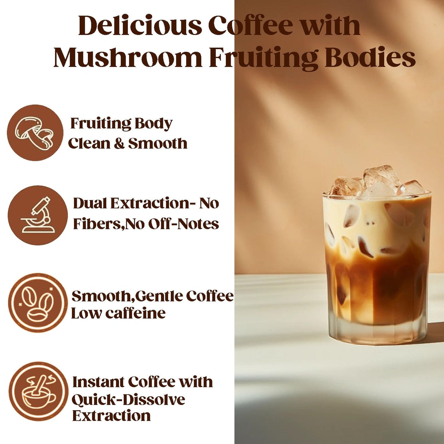 KEDISOM 10 in 1 Mushrooms Coffee, Instant Mushroom Coffee Powder with Lion's Mane, Cordyceps, Reishi, Shiitake, Turkey Tail, King Trumpet, for Focus