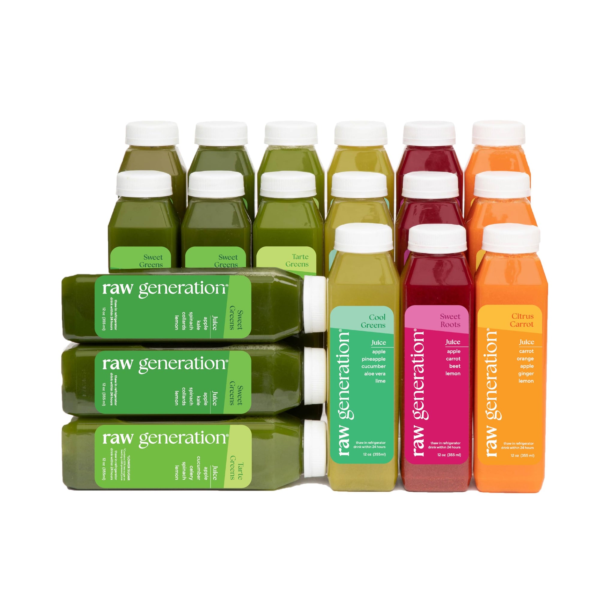 Raw Generation 3-Day Debloat Reset Cleanse - Plant-Based Nutritional Reset for Bloating & Digestive Comfort | Cold-Pressed Raw Juice Program to Help